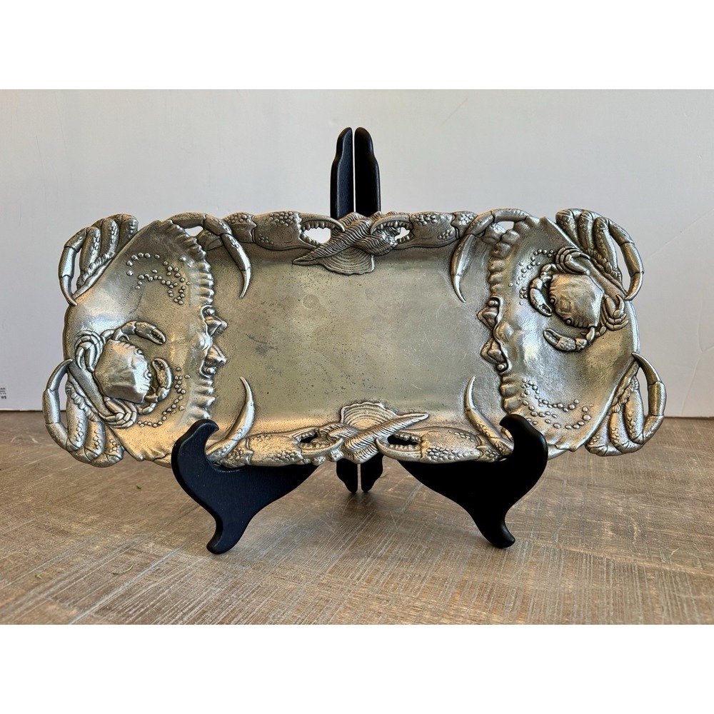 1997 Arthur Court 17"X8" Crab Seafood Serving Platter Tray SIGNED IN 1999